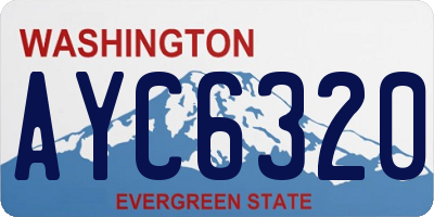 WA license plate AYC6320