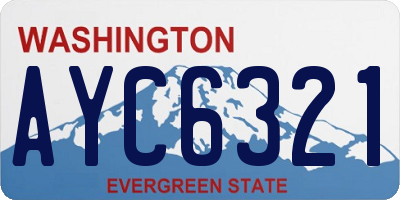 WA license plate AYC6321