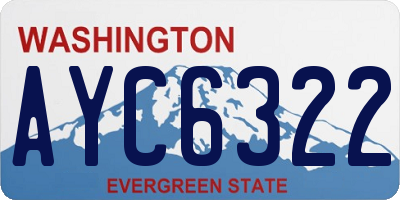WA license plate AYC6322