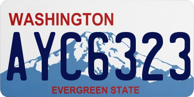 WA license plate AYC6323
