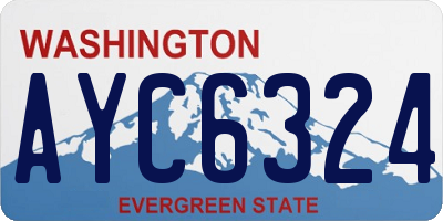 WA license plate AYC6324