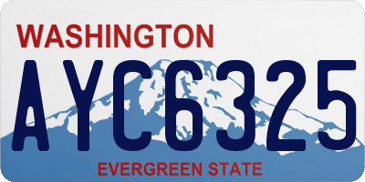 WA license plate AYC6325