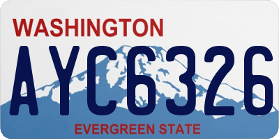 WA license plate AYC6326