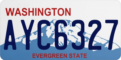 WA license plate AYC6327