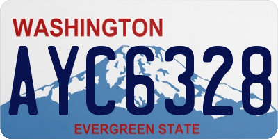 WA license plate AYC6328