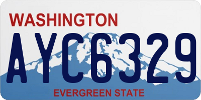 WA license plate AYC6329