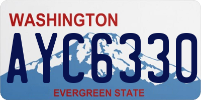 WA license plate AYC6330