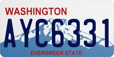 WA license plate AYC6331