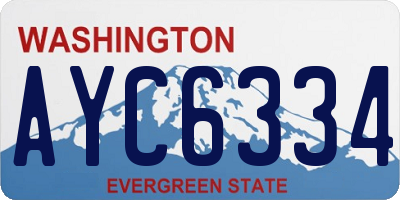 WA license plate AYC6334