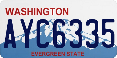 WA license plate AYC6335