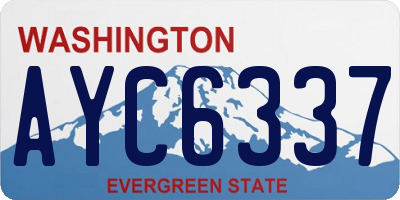 WA license plate AYC6337