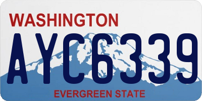 WA license plate AYC6339