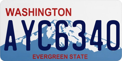 WA license plate AYC6340