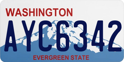 WA license plate AYC6342