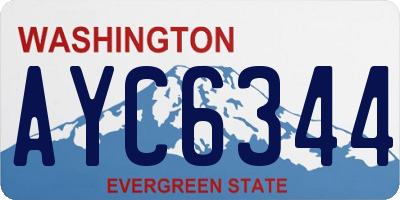 WA license plate AYC6344