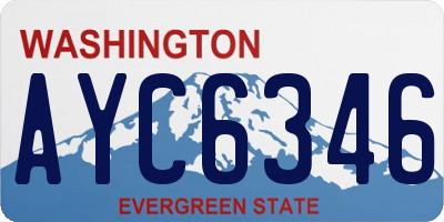 WA license plate AYC6346