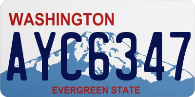 WA license plate AYC6347