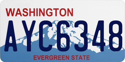 WA license plate AYC6348