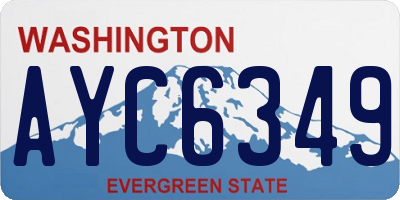 WA license plate AYC6349