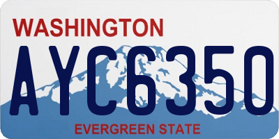 WA license plate AYC6350