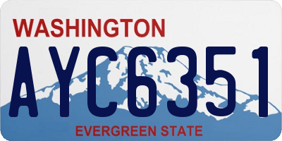 WA license plate AYC6351