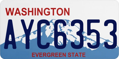 WA license plate AYC6353