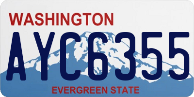 WA license plate AYC6355