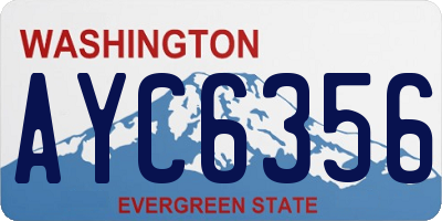WA license plate AYC6356