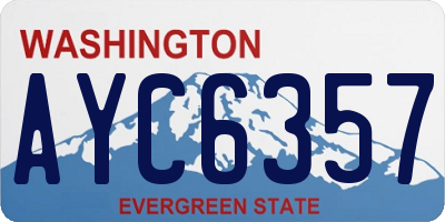 WA license plate AYC6357