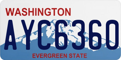 WA license plate AYC6360