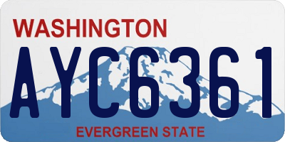 WA license plate AYC6361