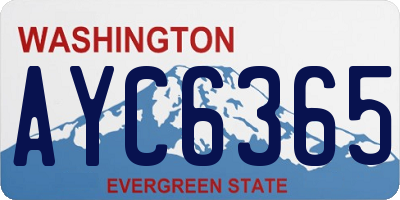 WA license plate AYC6365
