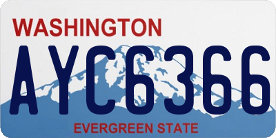 WA license plate AYC6366