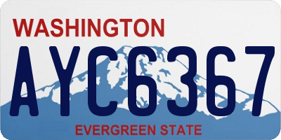 WA license plate AYC6367