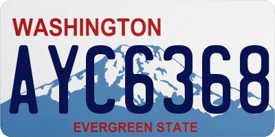 WA license plate AYC6368