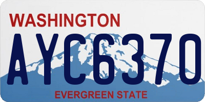 WA license plate AYC6370