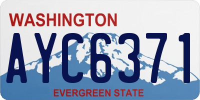 WA license plate AYC6371
