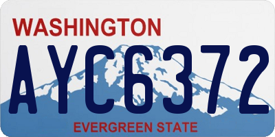 WA license plate AYC6372