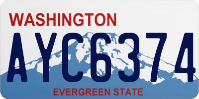 WA license plate AYC6374