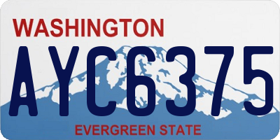 WA license plate AYC6375
