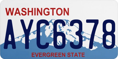 WA license plate AYC6378