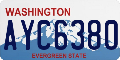 WA license plate AYC6380