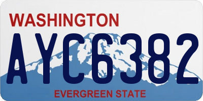 WA license plate AYC6382