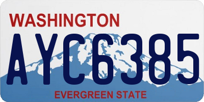 WA license plate AYC6385