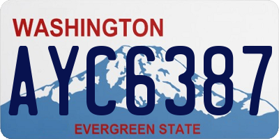 WA license plate AYC6387