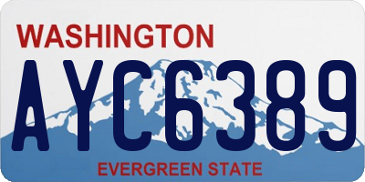 WA license plate AYC6389