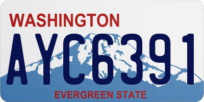 WA license plate AYC6391