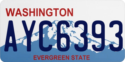 WA license plate AYC6393
