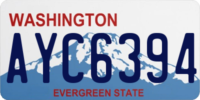 WA license plate AYC6394