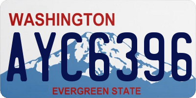 WA license plate AYC6396
